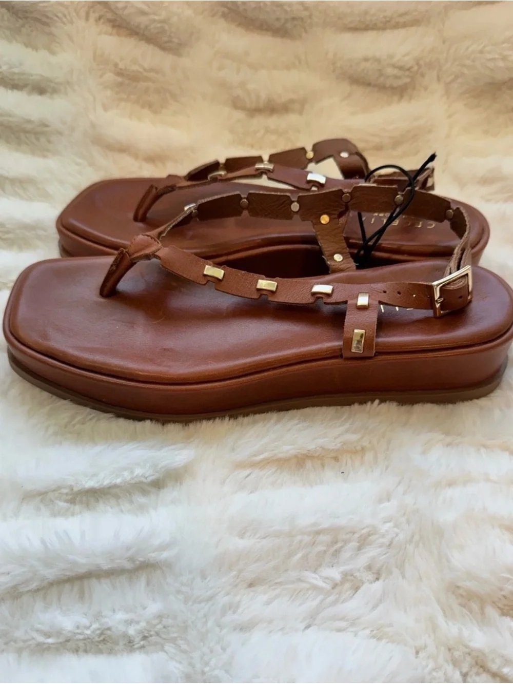 Anthropologie Cecelia New York Kimbal T-Strap Sandals Size 7 Brown Leather
